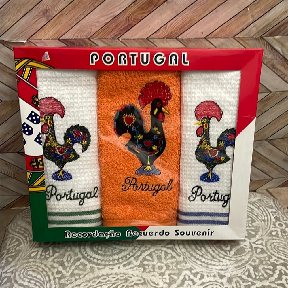 New‎ 3 Portugal Rooster Embroidered Towel Set -